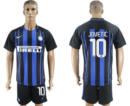 Inter Milan #10 Jovetic Home Soccer Club Jersey - Click Image to Close